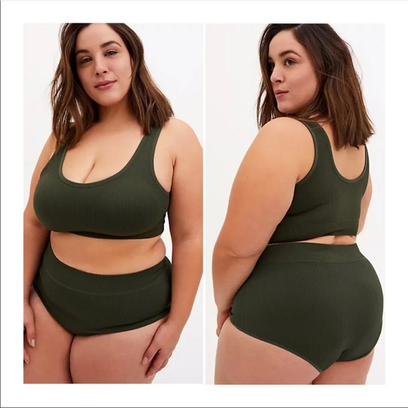 torrid Other - Matching Set!! Torrid Olive Ribbed Bralette and Matching Brief- 5x